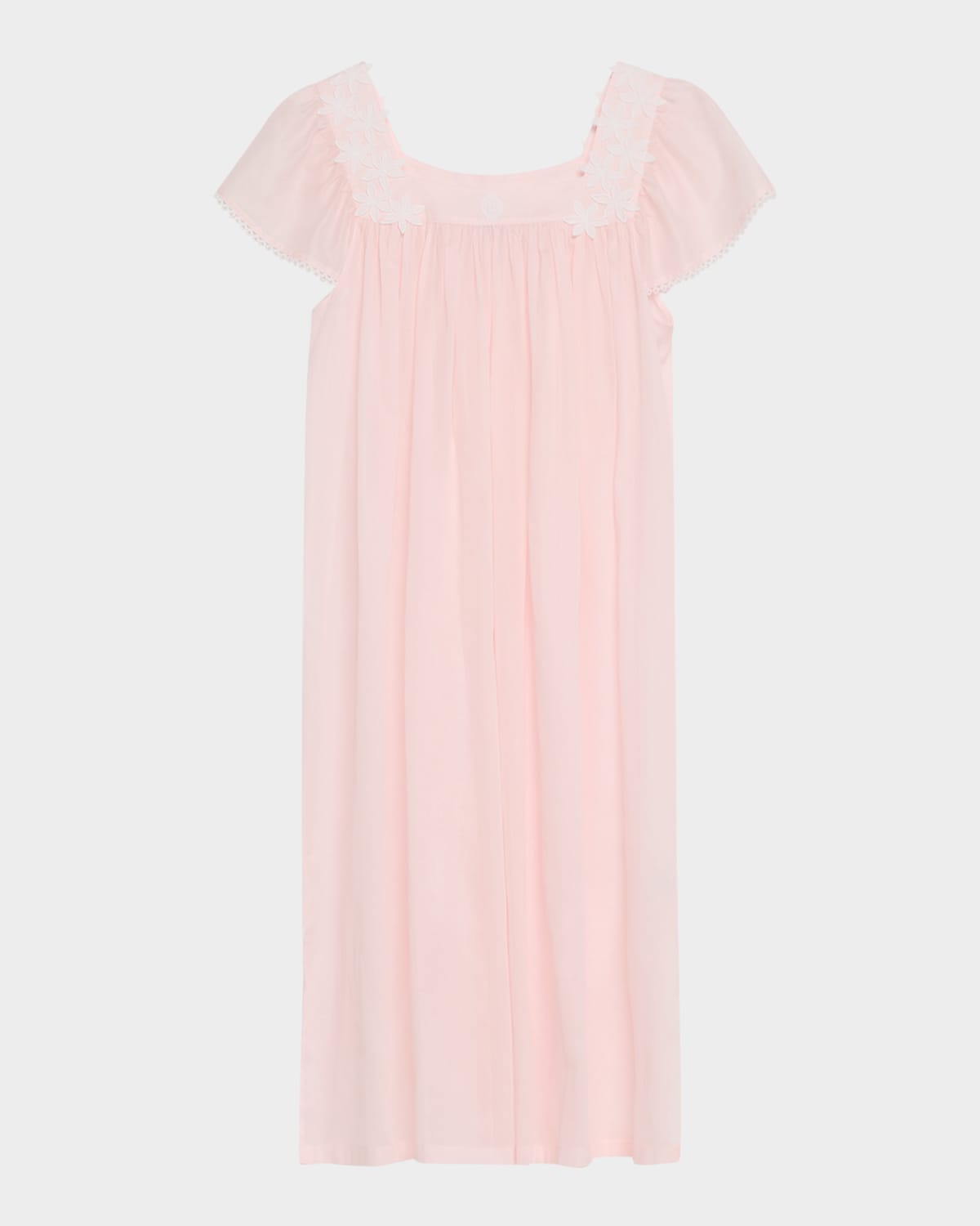 Camilla-2 Ruched Floral Applique Nightgown