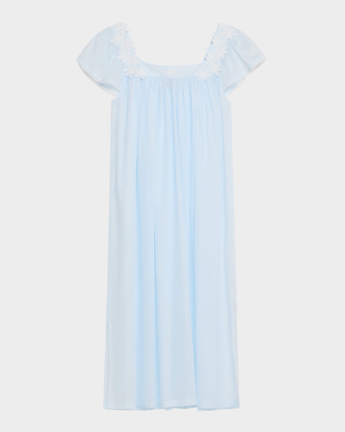 Camilla-2 Ruched Floral Applique Nightgown