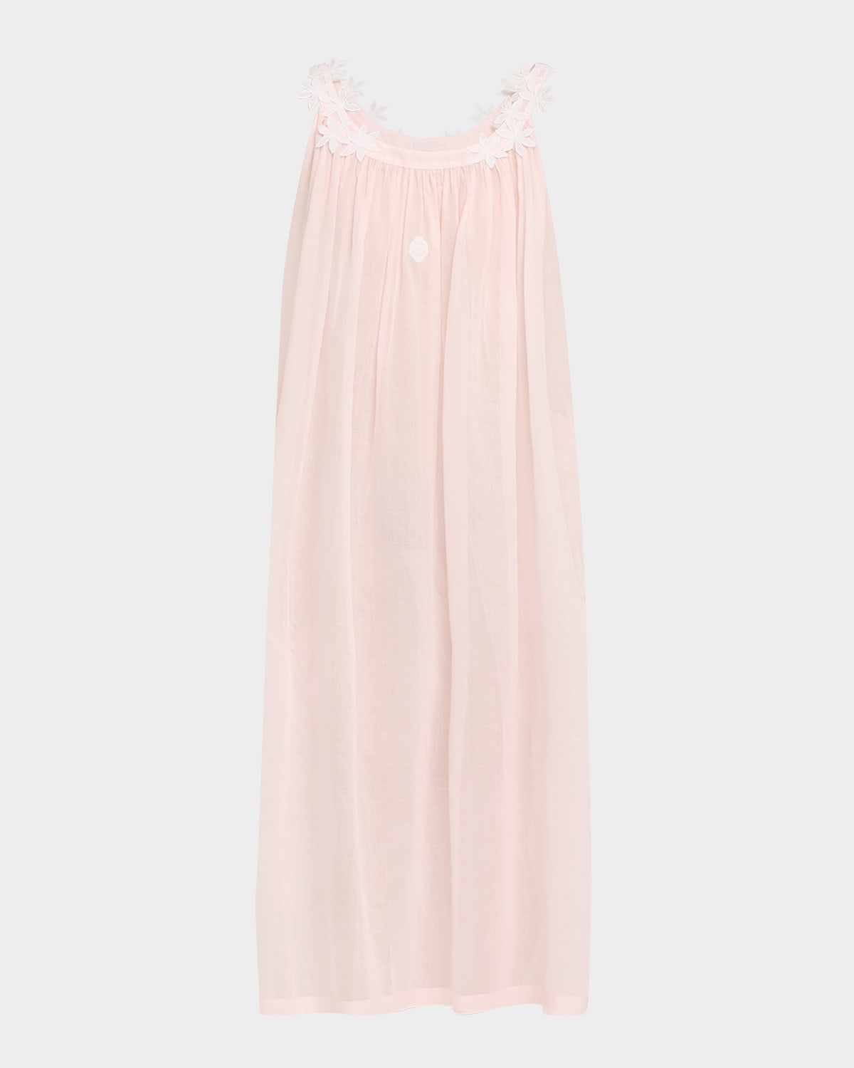 Camilla-1 Floral Applique Cotton Nightgown