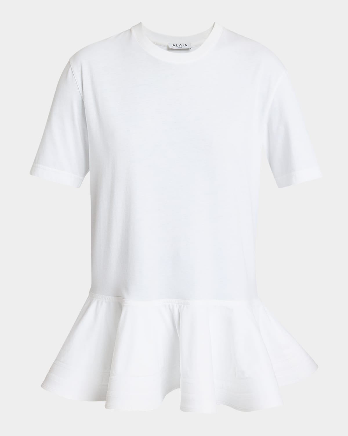 Shop Alaïa Short-sleeve Peplum T-shirt In Blanc