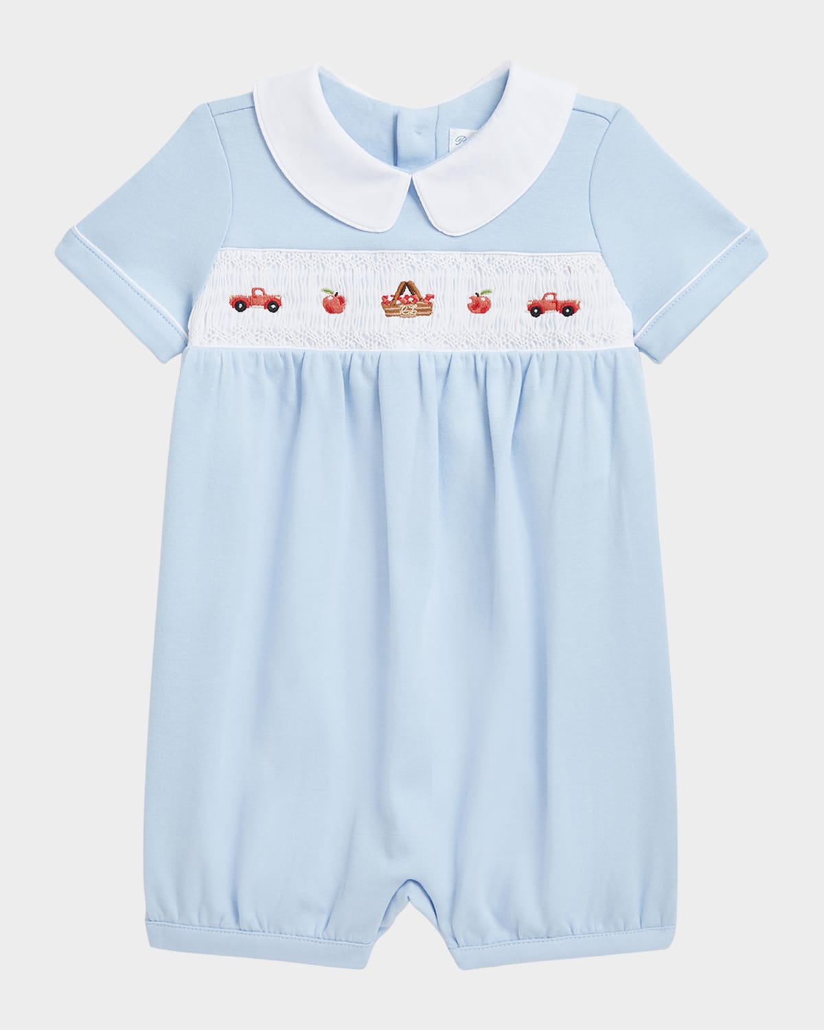 Ralph Lauren Boy's Smocked Picnic Embroidered Coverall In Cold Springs