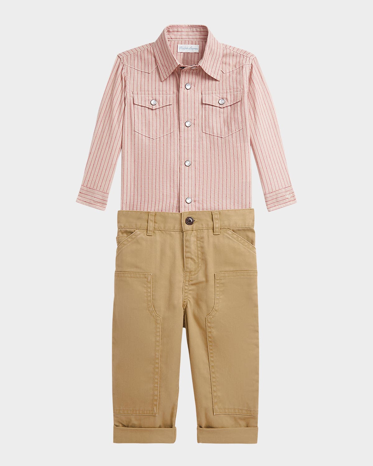 Ralph Lauren Kids' Boy's 1002 Western Pant Set, 9m-24m In Pink