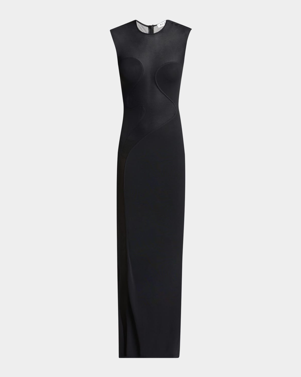 ALAÏA MESH MOLDED CUTOUT GOWN 