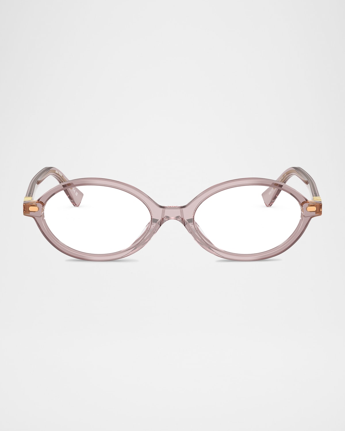 Miu Miu Mu 01xv Oval Acetate And Plastic Optical Glasses In Purple