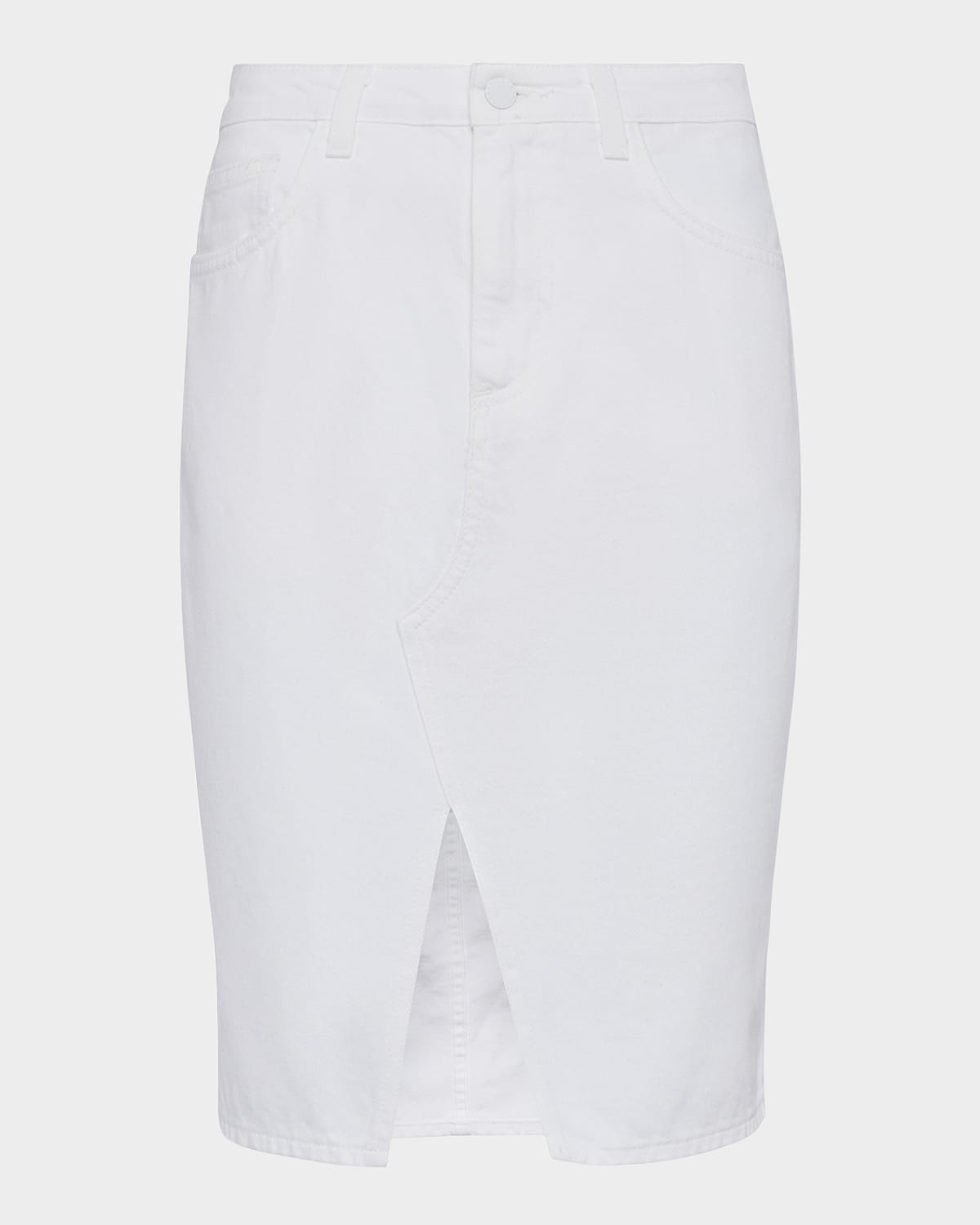 L AGENCE TYLEE KNEE-LENGTH DENIM SKIRT 