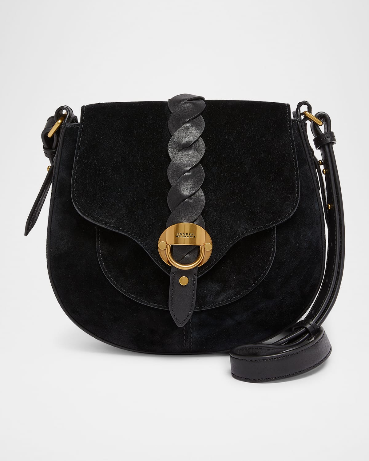 Altay Small Suede Saddle Crossbody Bag