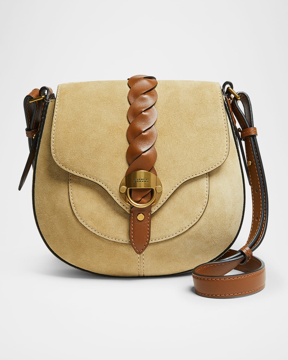 Isabel Marant Altay Small Suede Saddle Crossbody Bag In Brown