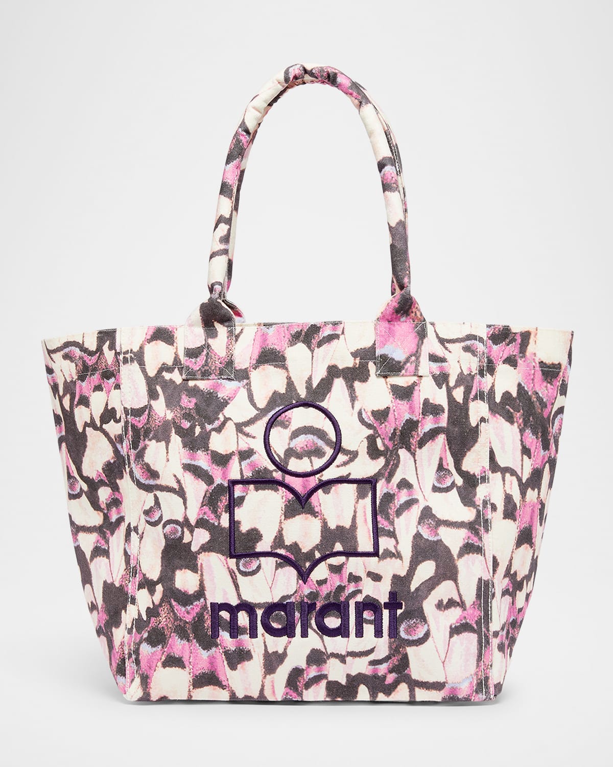 Isabel Marant Yenky Small Butterfly-print Canvas Tote Bag In 40pk Pink
