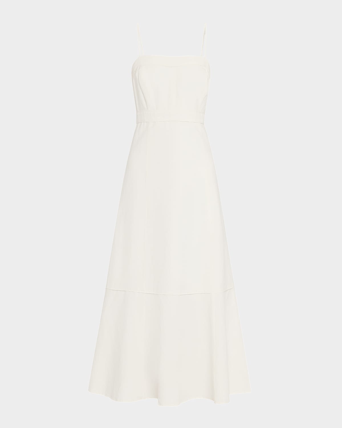Marie Oliver Suki Sleeveless Flounce Midi Dress In White