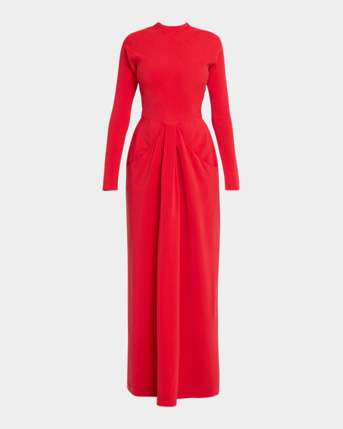 The Row Anselm Long-sleeve Draped Pocket Gown