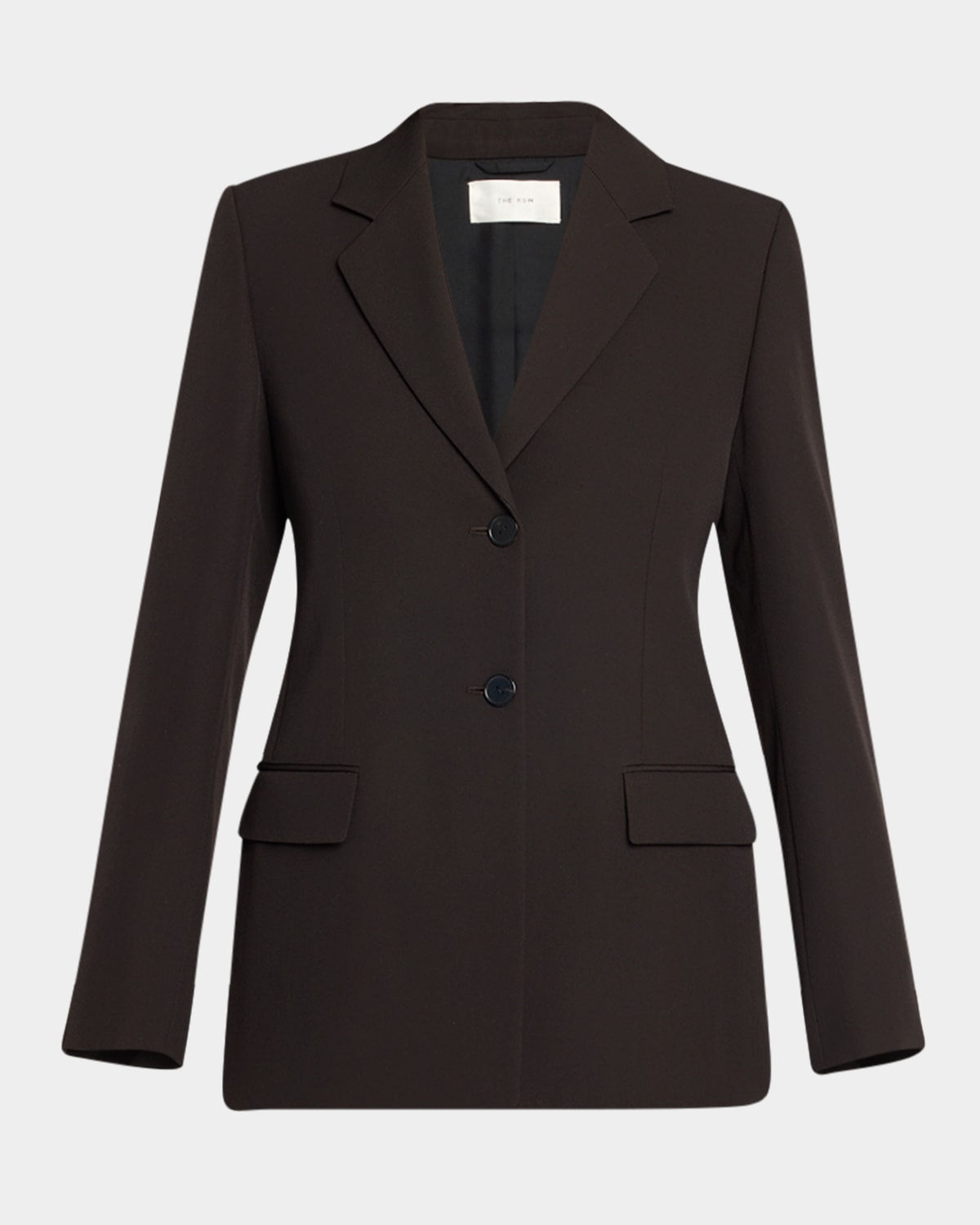 The Row Harlee Single-breasted Jacket In Dark Aniline