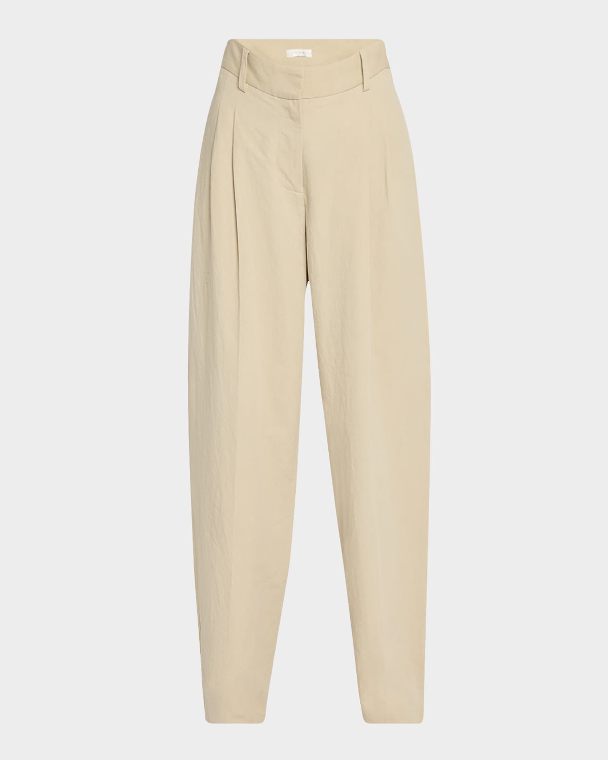 The Row Lilas Pleated Wide-leg Cotton-linen Pants In Light Khaki