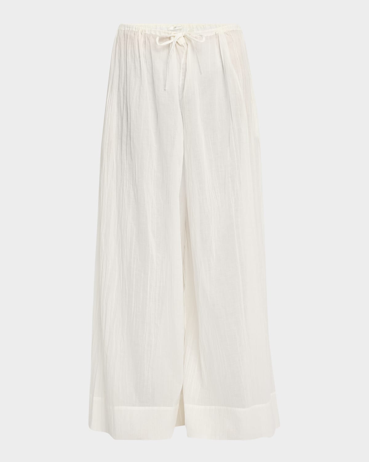 The Row Hypnosta Pleated Cotton Wide-leg Drawstring Pants In White