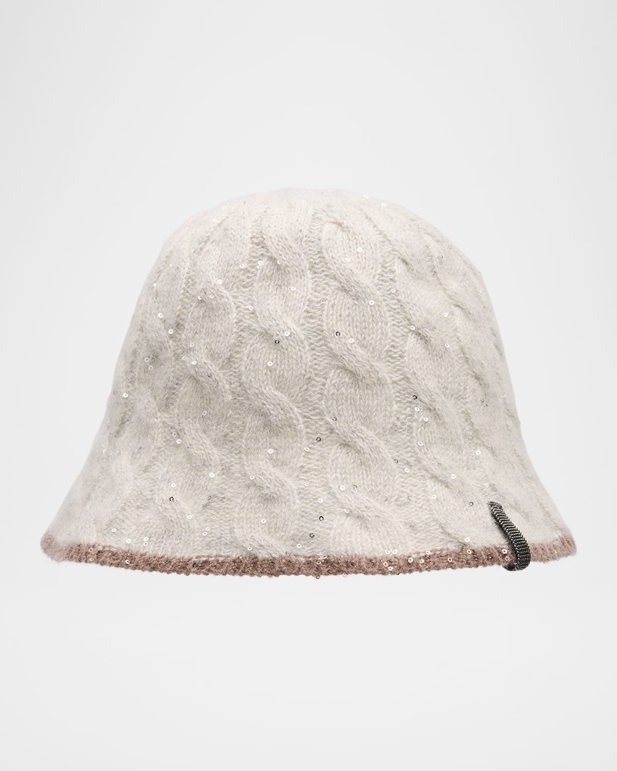 Brunello Cucinelli Sequined Cable Knit Bucket Hat