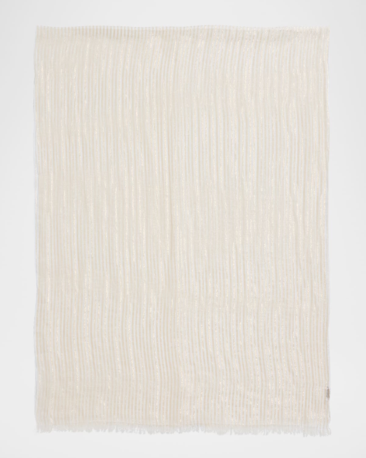Brunello Cucinelli Lightweight Linen High Summer Scarf With Stripes And Lurex