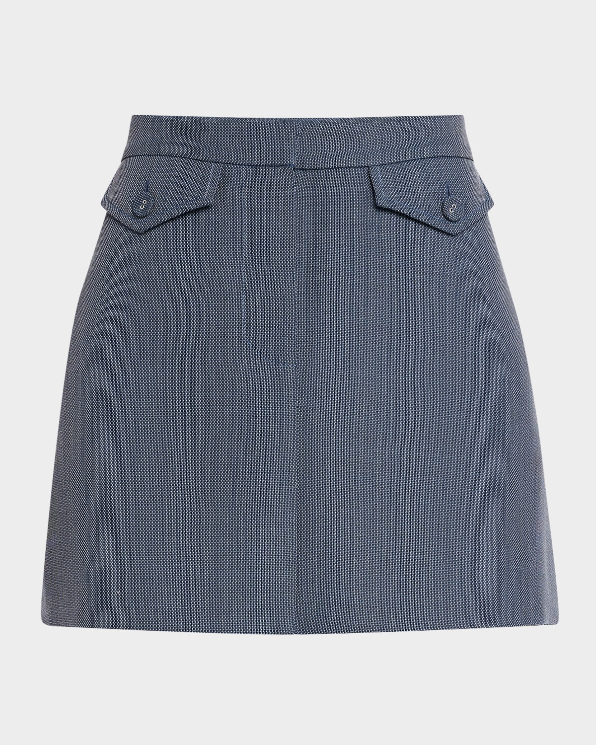 Shop Proenza Schouler White Label Jamison Wool Melange Mini Skirt In Denim