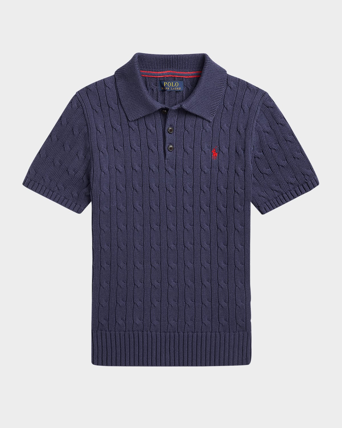 Polo Ralph Lauren Toddler And Little Boys Cable-knit Polo-collar Sweater In Boathouse Navy