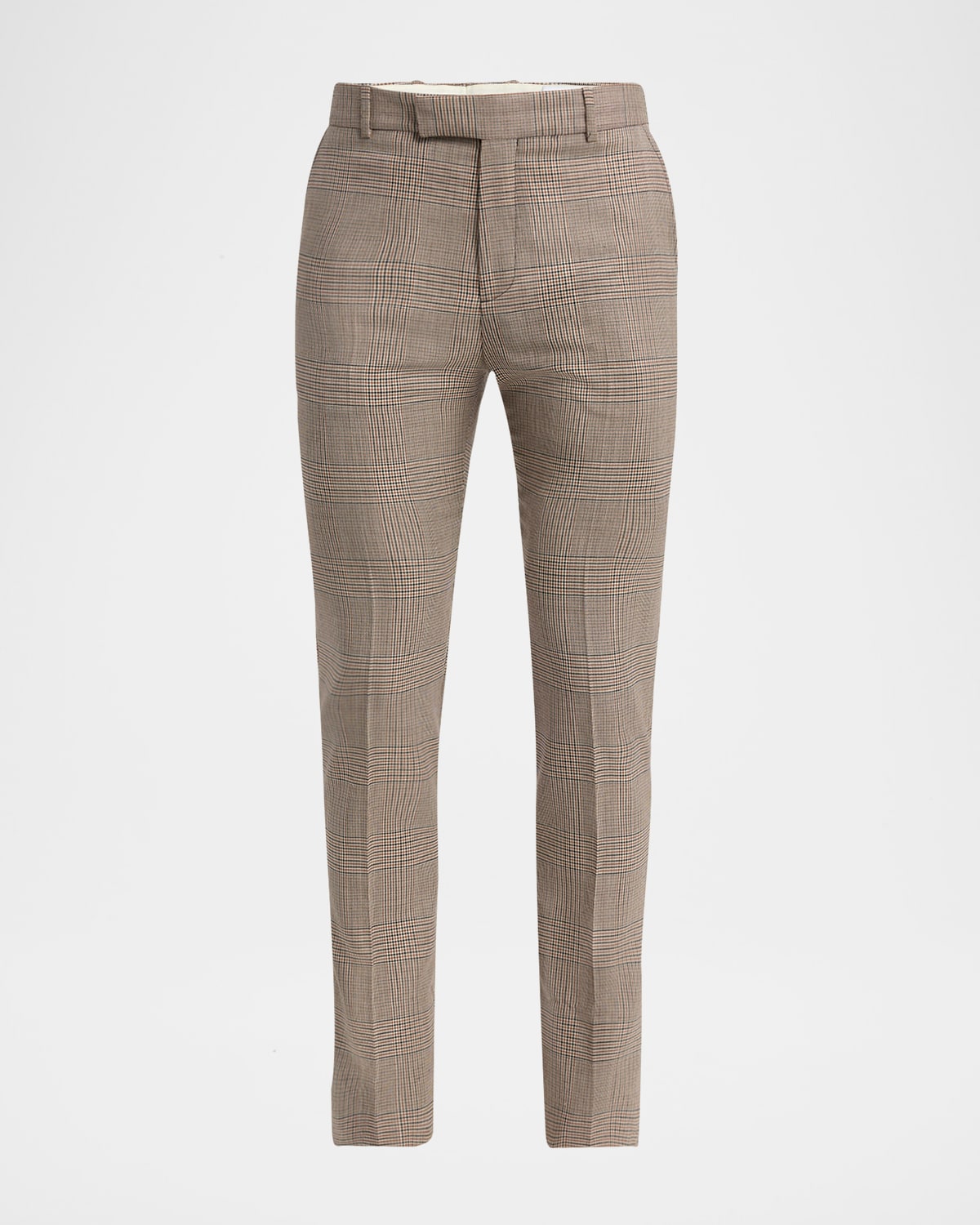Alexander Mcqueen Low-waisted Cigarette Trousers In Beigemulti
