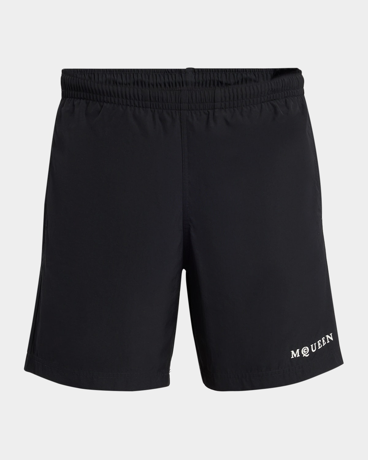 Alexander Mcqueen Elastic Waistband Swim Shorts With Side Pockets In Multi