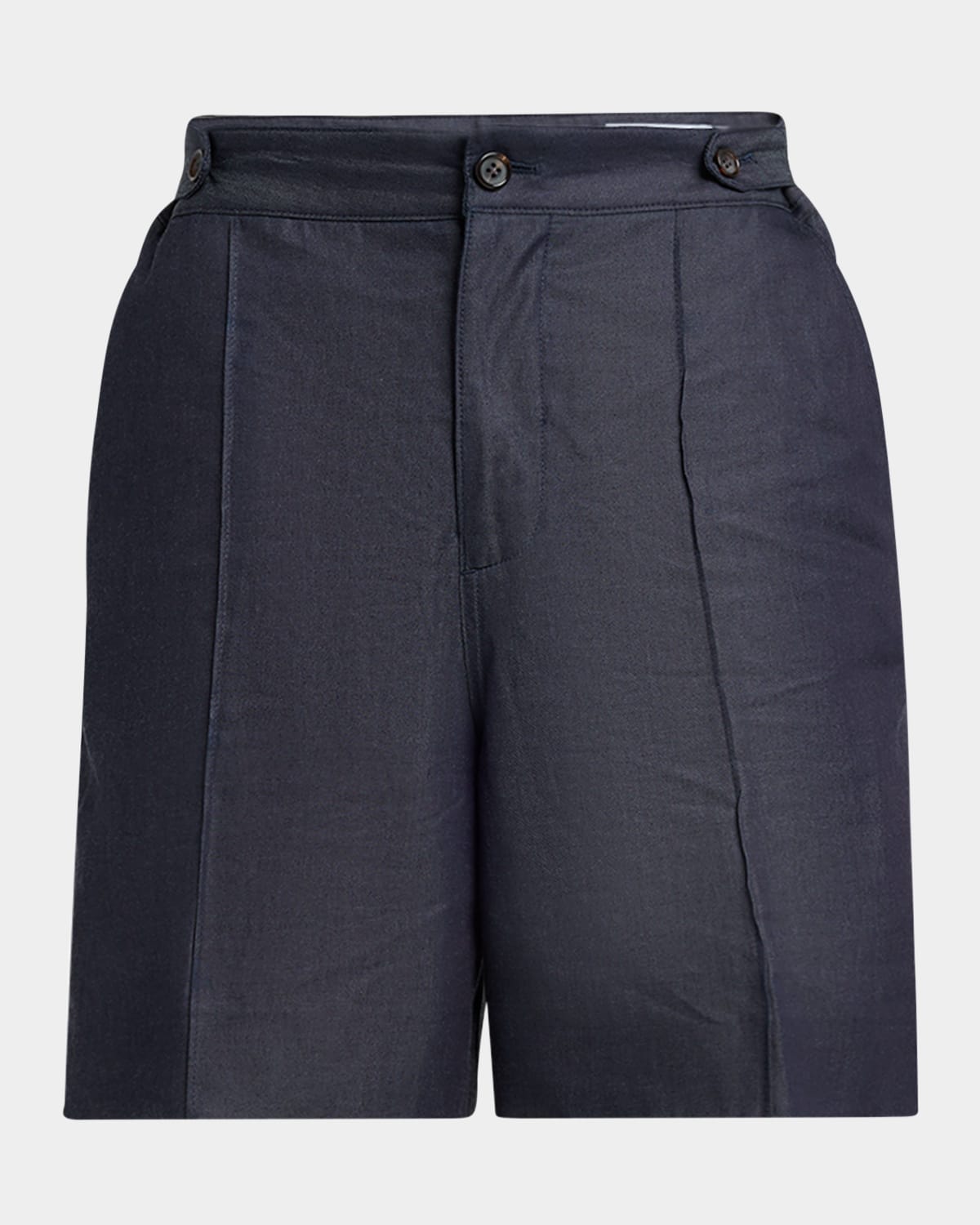 ALEXANDER MCQUEEN MEN'S DENIM PINTUCK SHORTS 