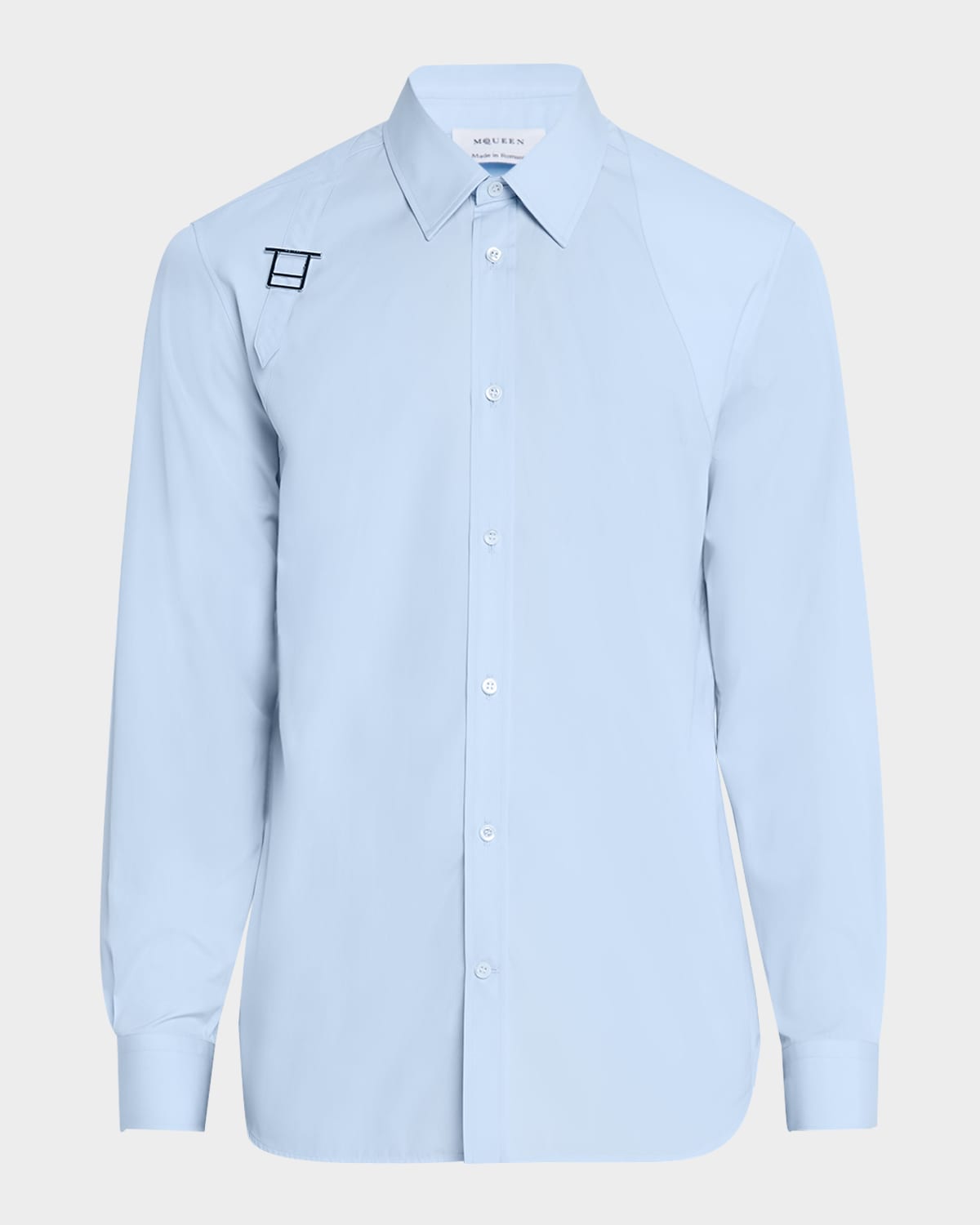 Alexander Mcqueen T-bar Harness Long-sleeved Shirt In Pearl Blue