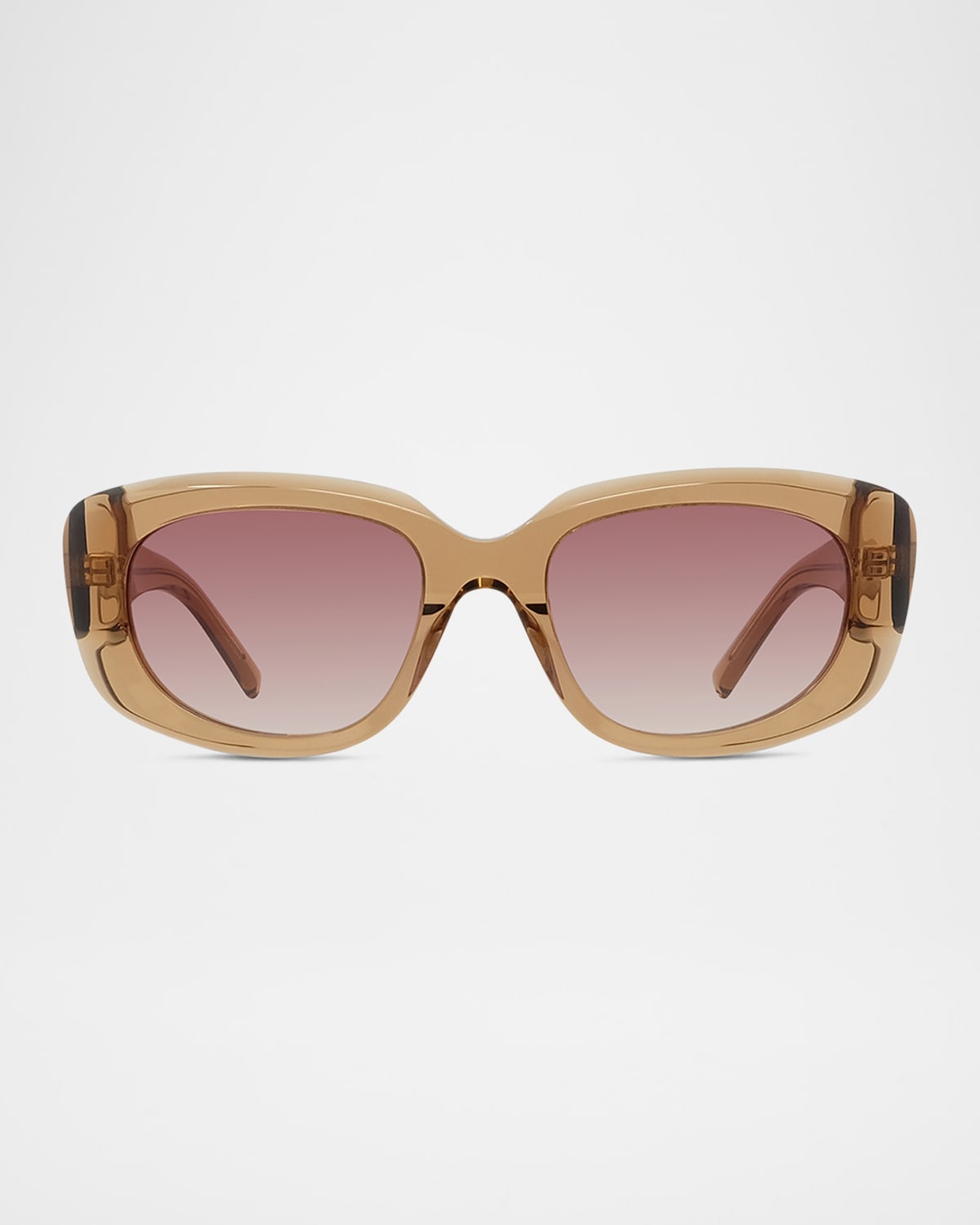 Givenchy Gv Day Acetate Rectangle Sunglasses In Slbrn