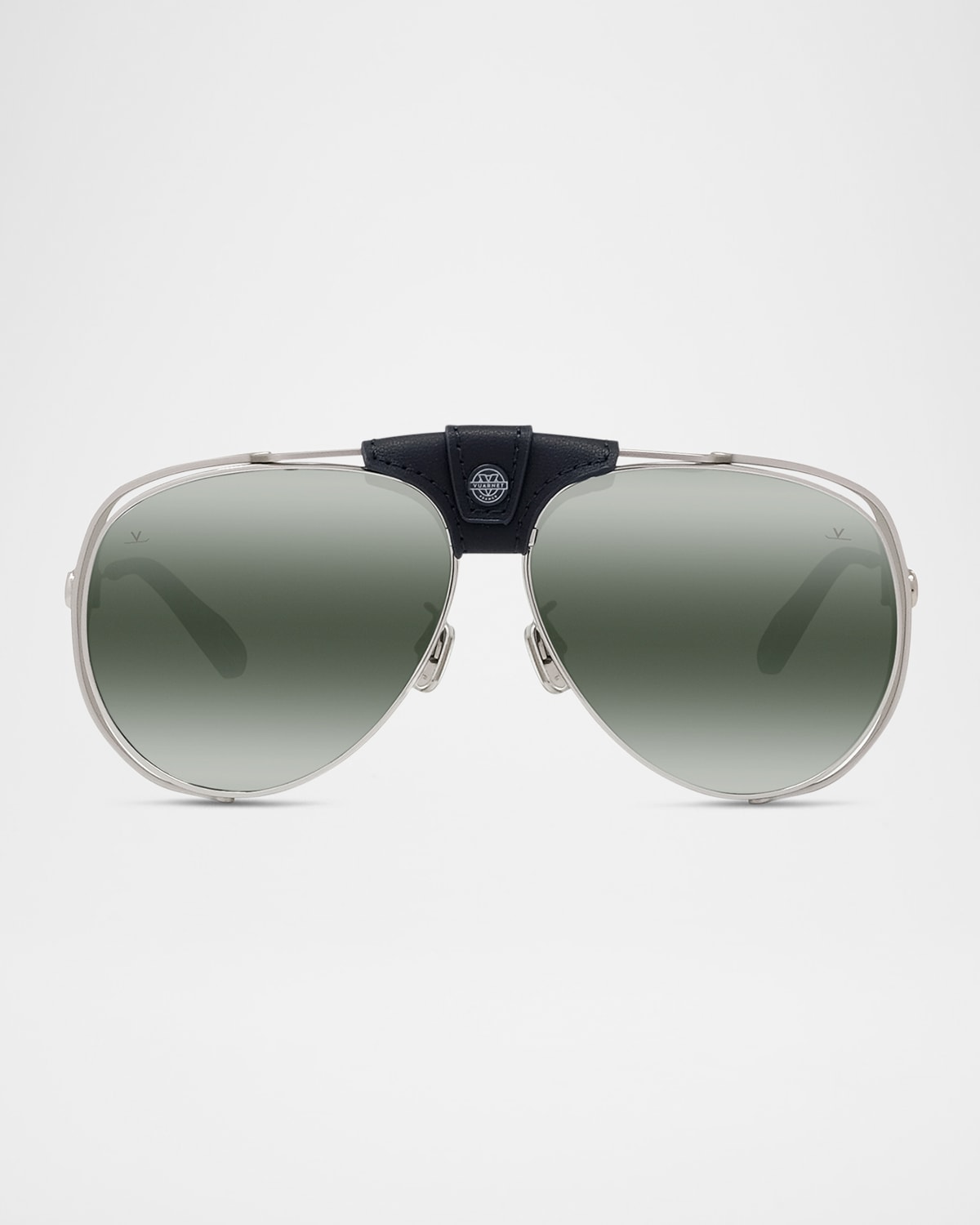 Vuarnet Men's Arctic 01 Titanium Aviator Sunglasses In Shiny Palladiumsmoke Mirror