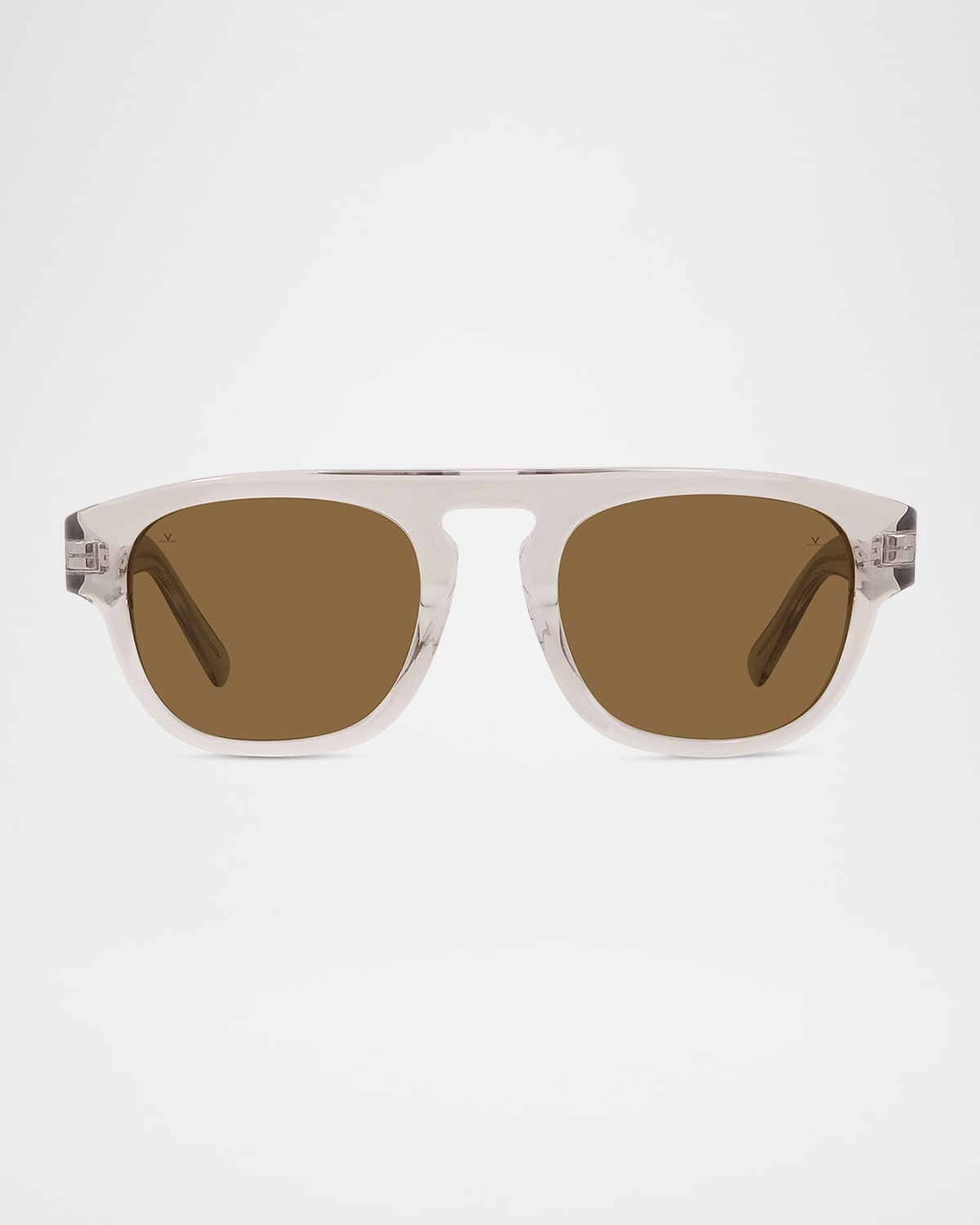 Vuarnet Men's Belvedere 05 Acetate Square Sunglasses In Shiny Beigebrown