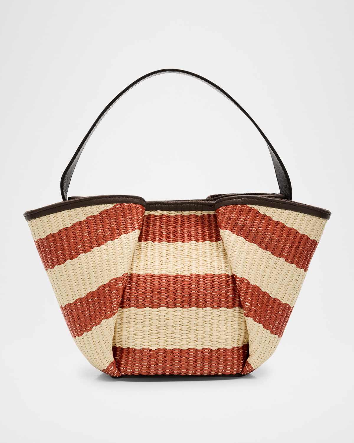Brunello Cucinelli Marine Mini Striped Raffia Tote Bag