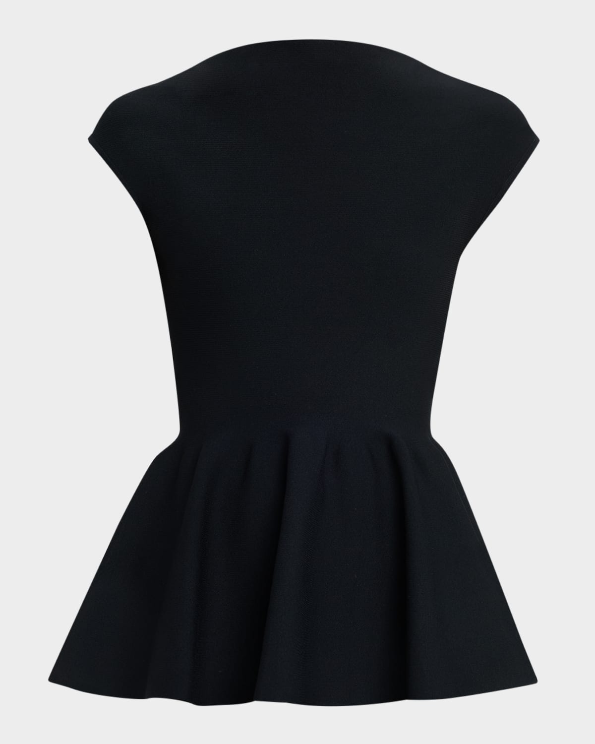 Shop Alaïa Cap-sleeve Peplum Top