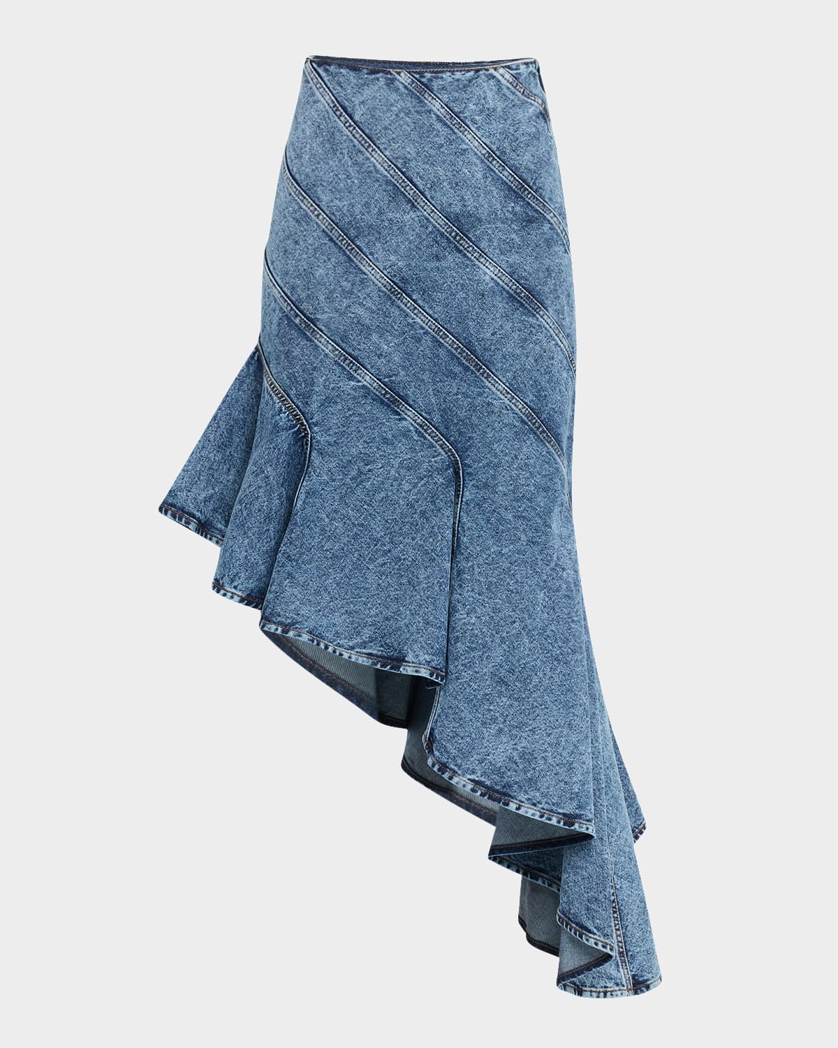 Spiral Ruffle High-Low Skirt