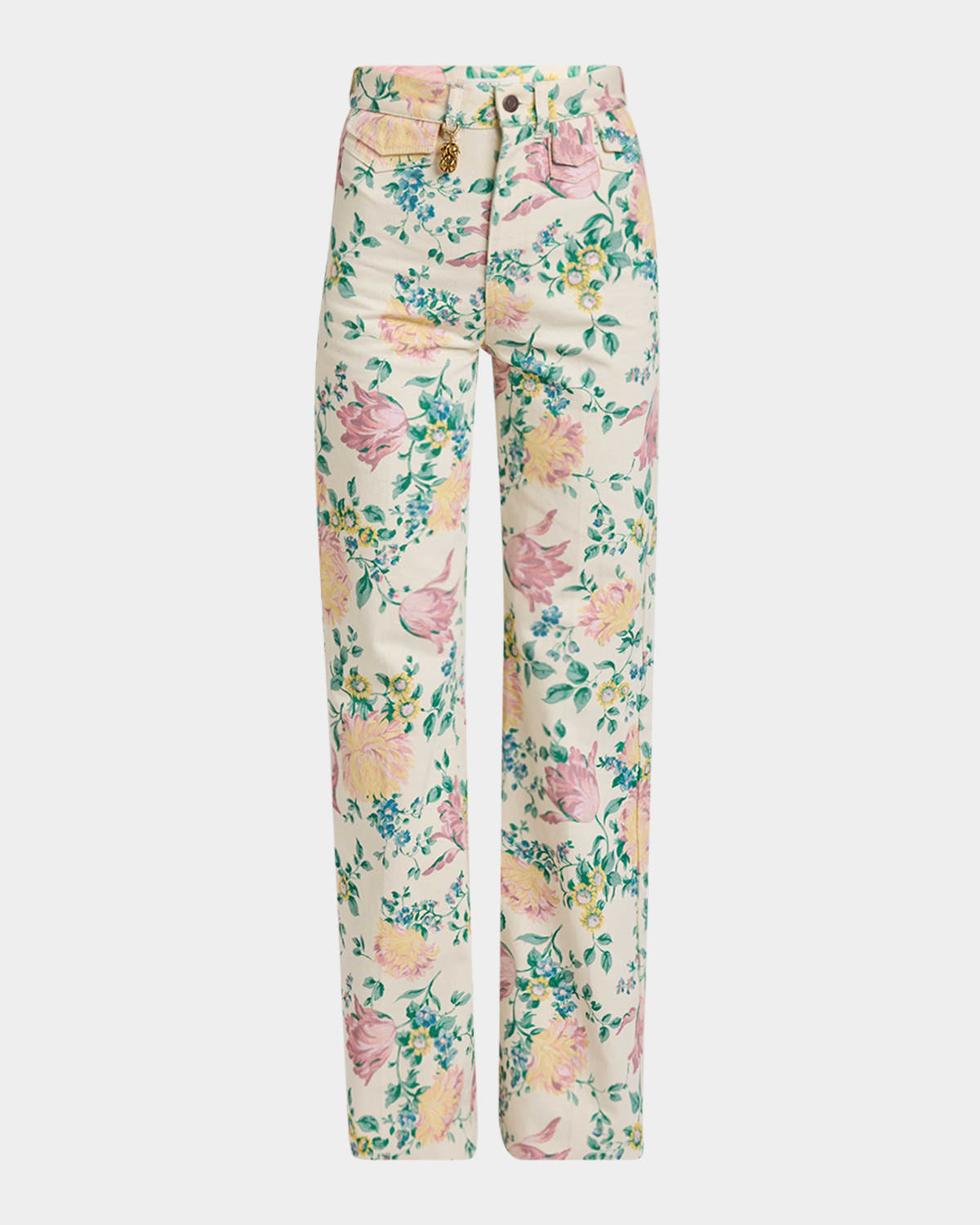 CHLOÉ FLORAL HIGH RISE FLARED JEANS 