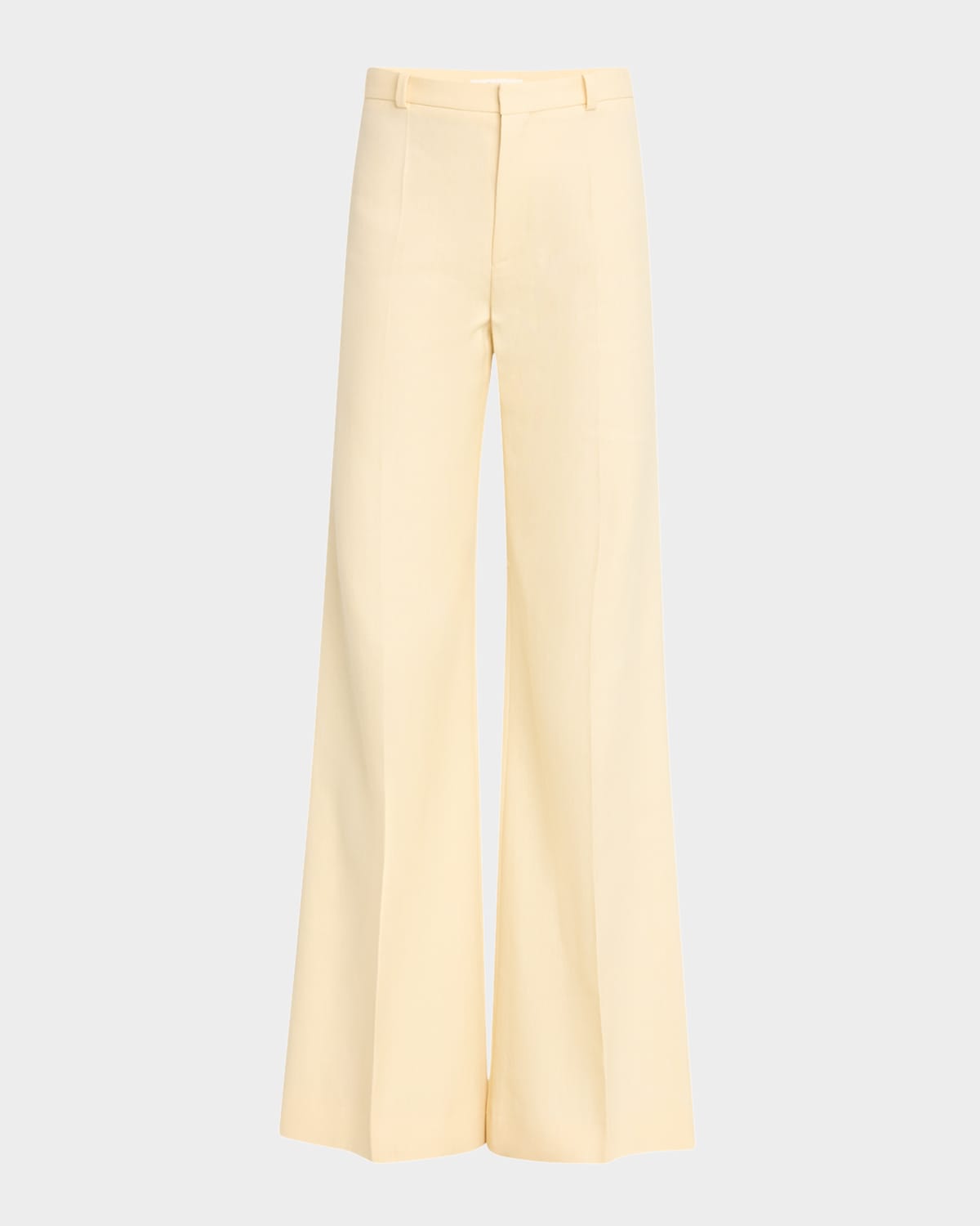 Chloé High-rise Flare Tailored Trousers In Straw Beige