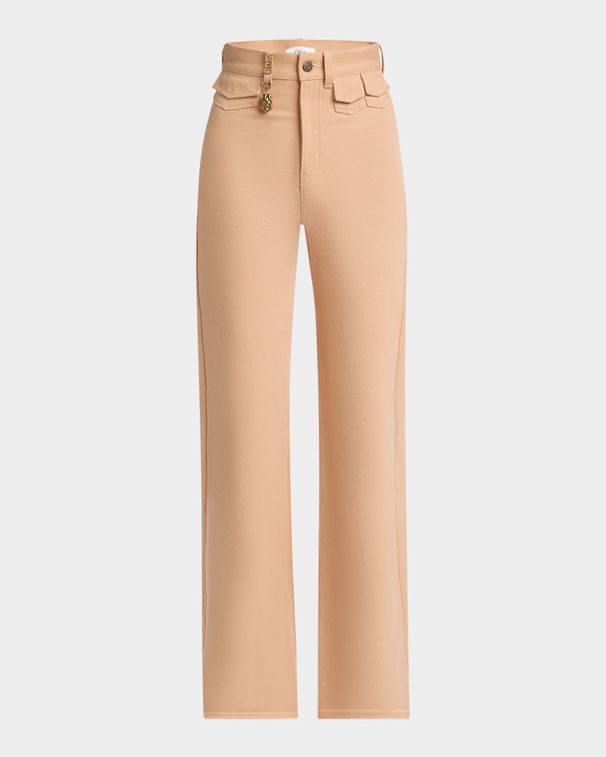 CHLOÉ HIGH RISE FLARED JEANS, PINK 