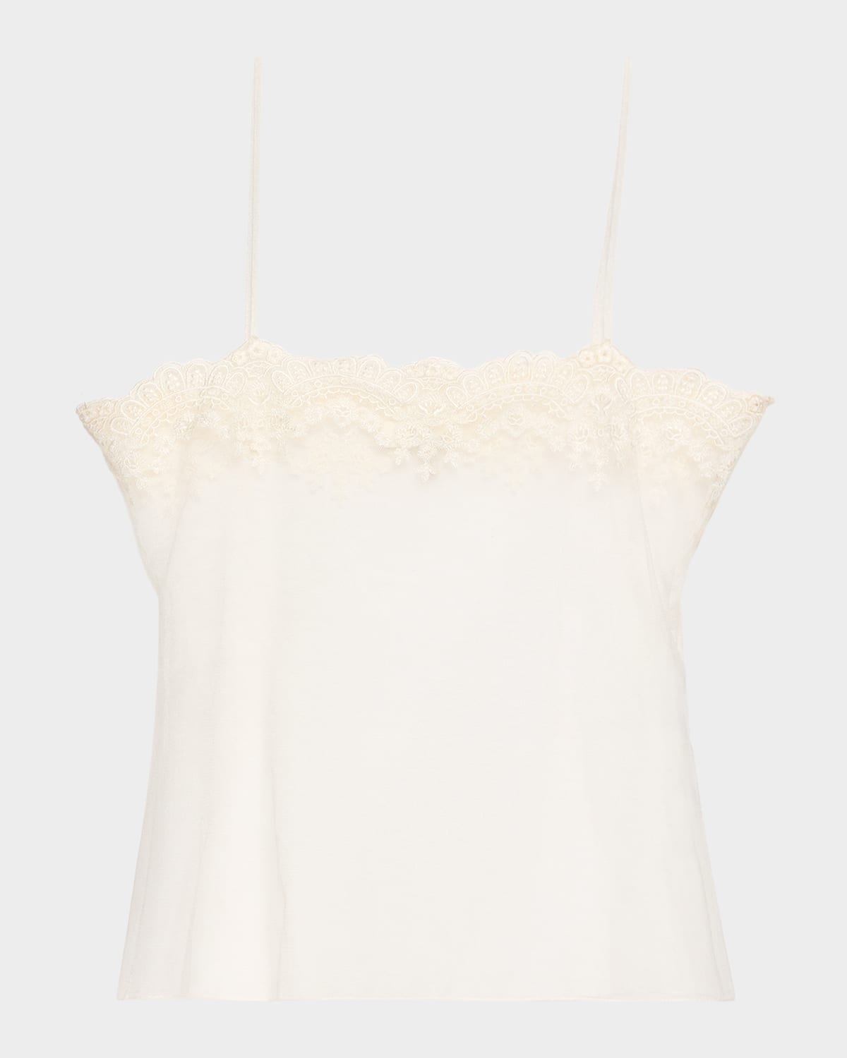 Chloé Fitted Lace Embroidered Tank Top In White
