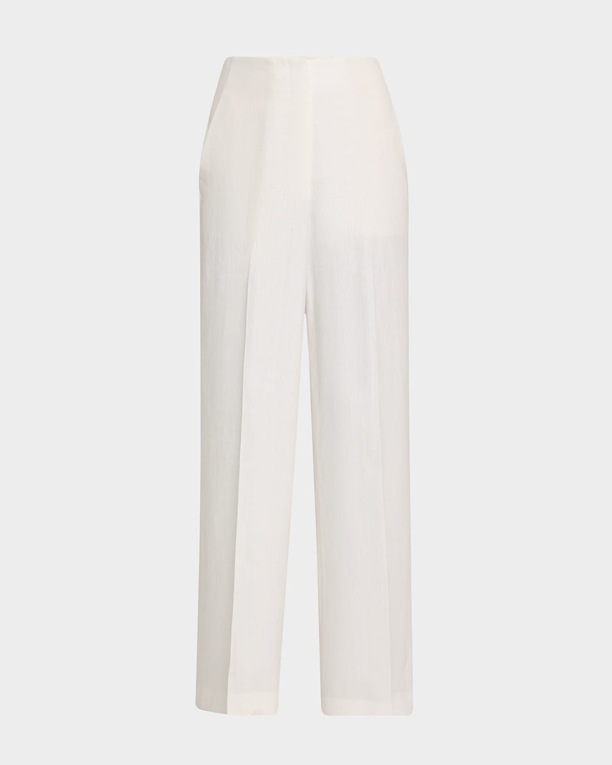 Lafayette 148 Thames Wide-leg Linen Pants In White