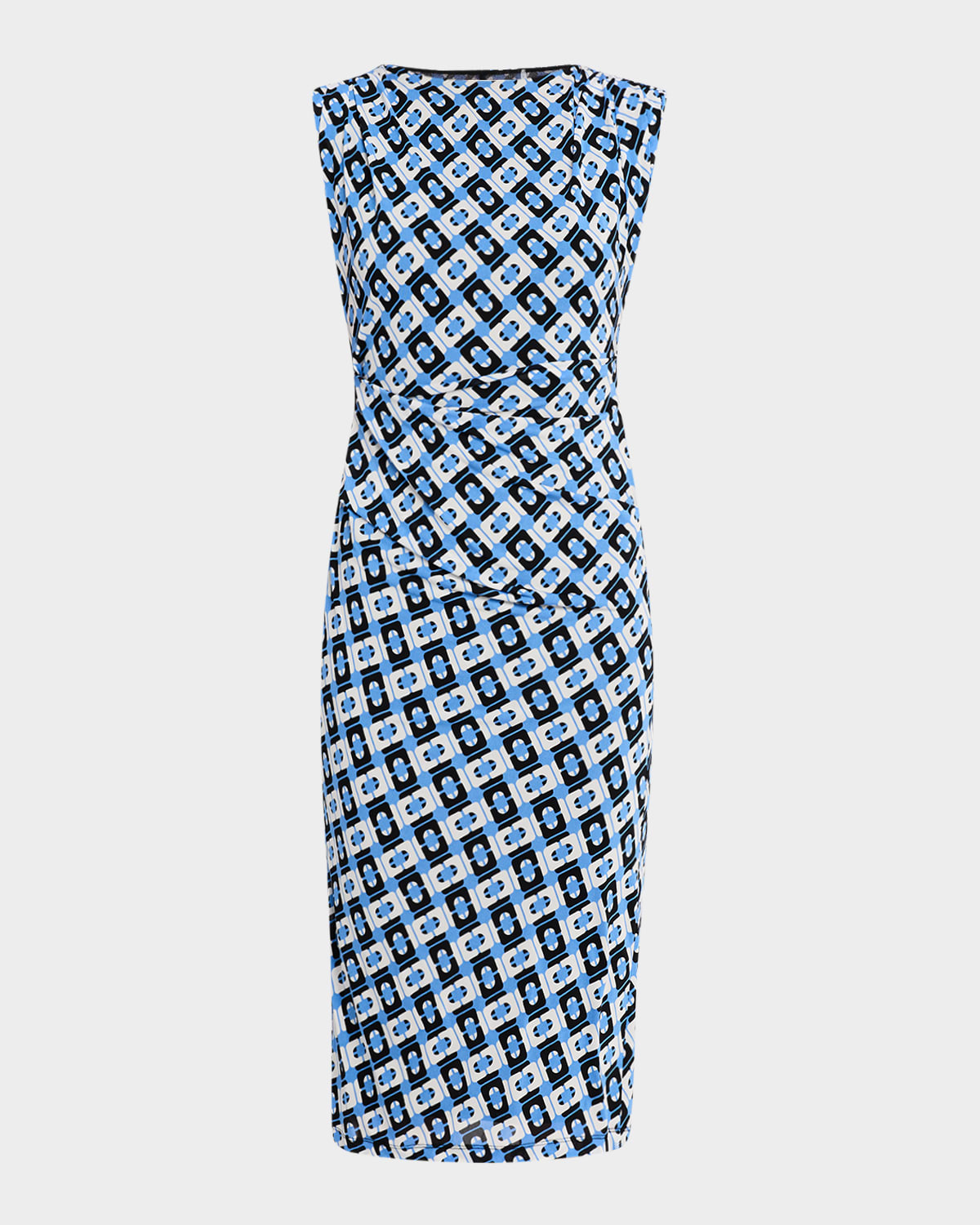 Diane Von Furstenberg Darrius Geometric-print Bodycon Dress In Cane Link Blue