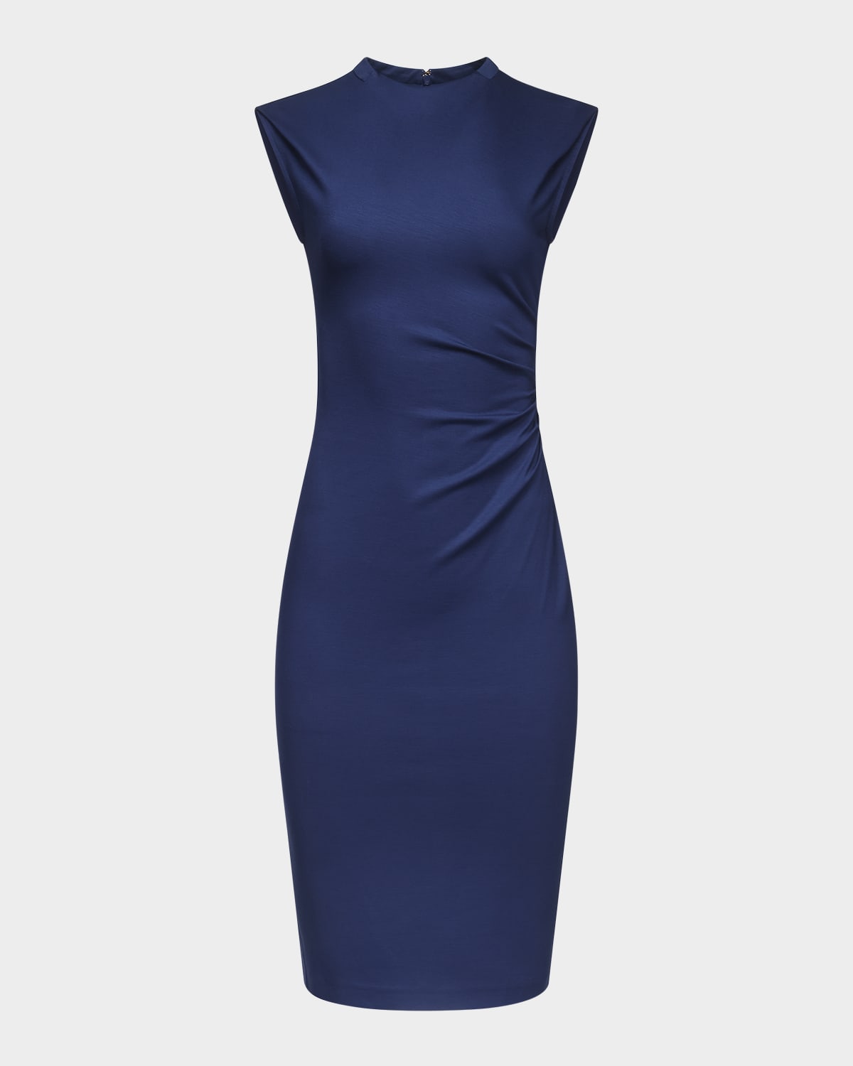 Diane Von Furstenberg Darrius Sleeveless Ruched Bodycon Dress In Classic Navy