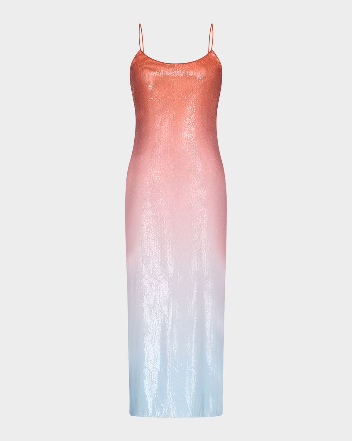 DIANE VON FURSTENBERG SCOOP-NECK OMBRE SEQUIN MIDI DRESS 