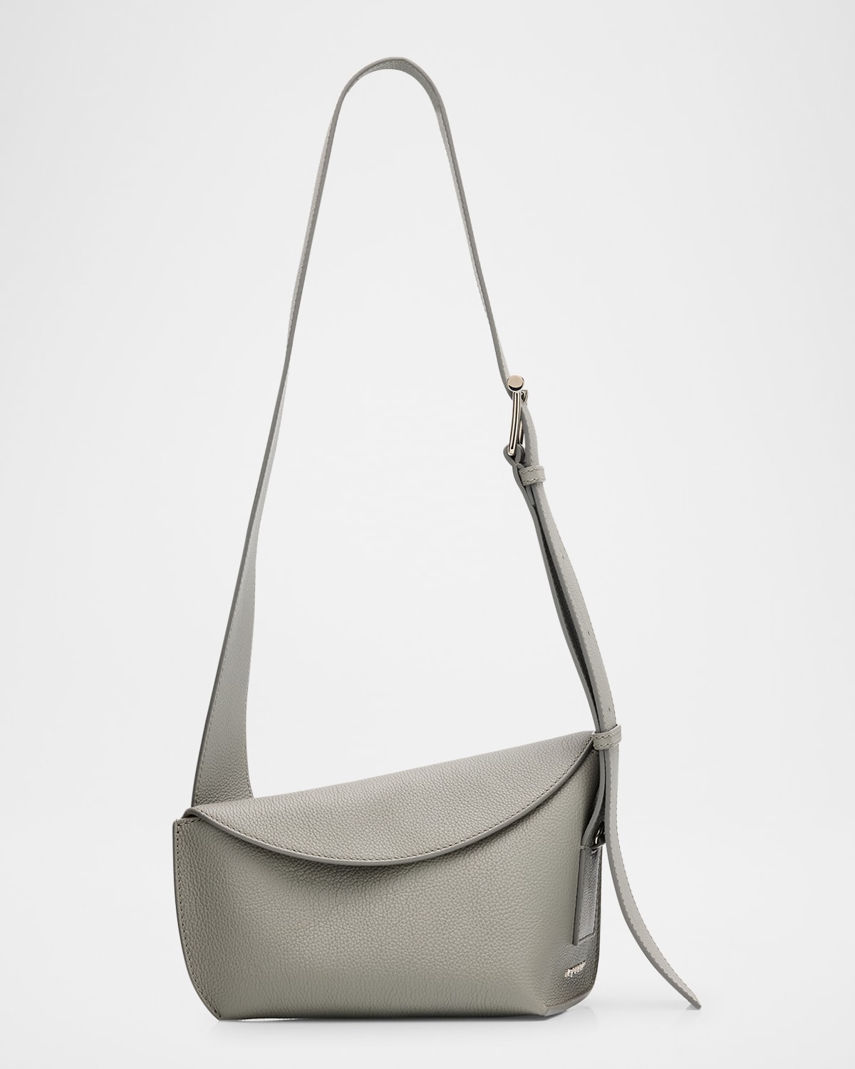 Alexander Mcqueen Sling Leather Crossbody Bag In Silver Grey