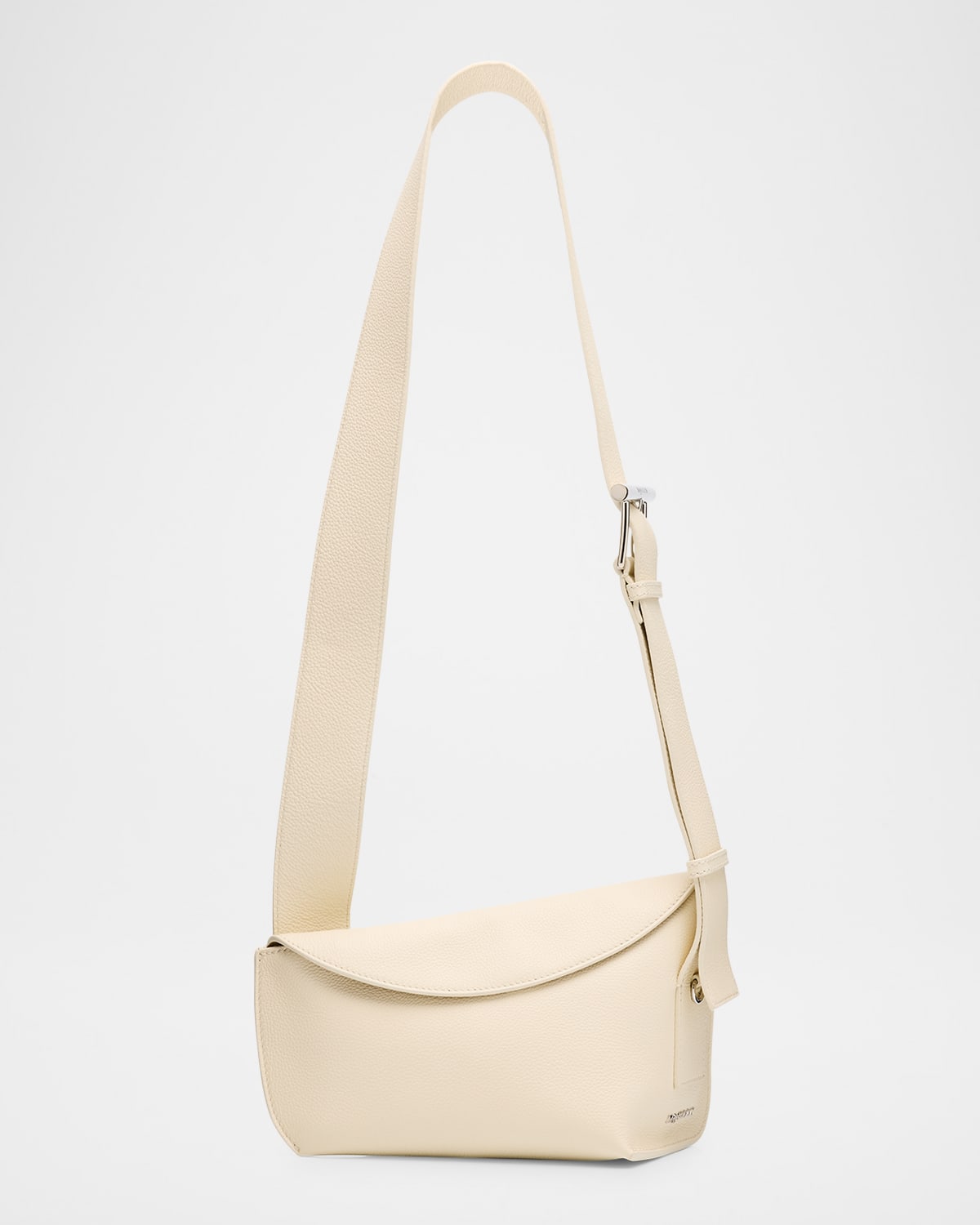 Alexander Mcqueen Sling Leather Crossbody Bag In Cream Silver