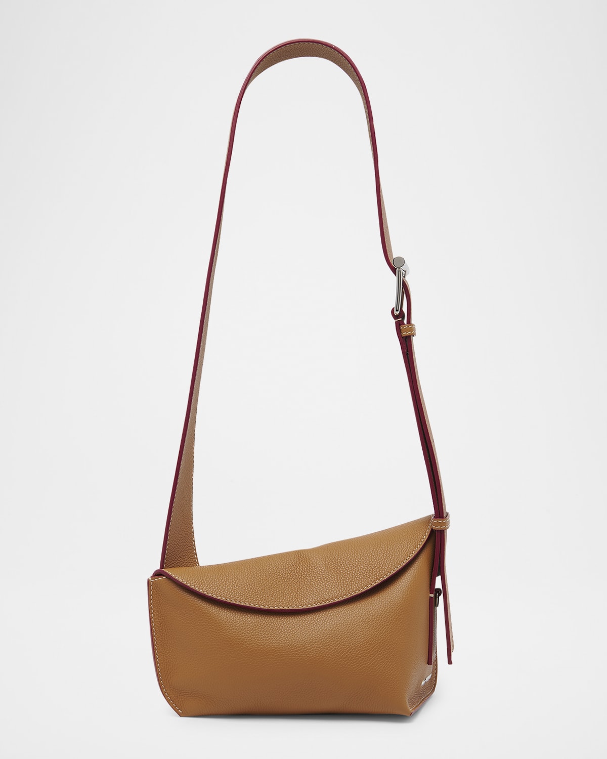 Alexander Mcqueen Leather The T-bar Sling Cross-body Bag In Pecan Silver