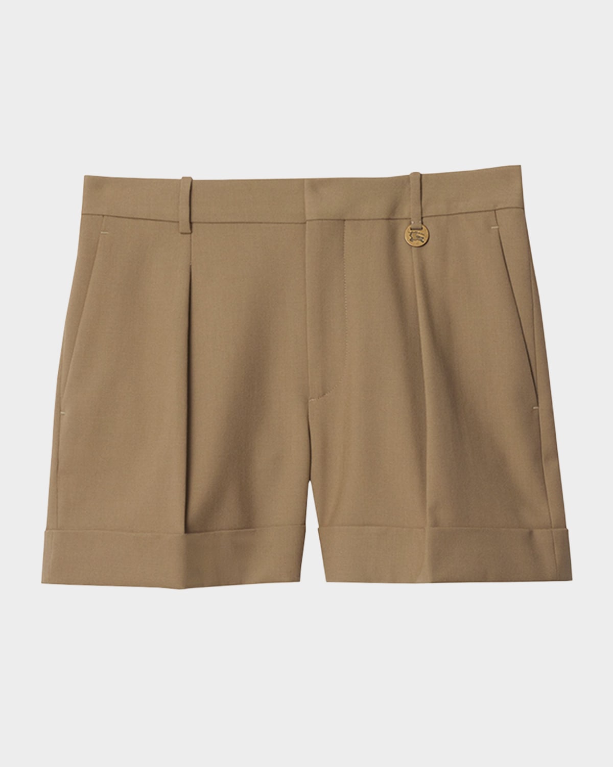 Burberry Pleated Cuffed Shorts In Puddle