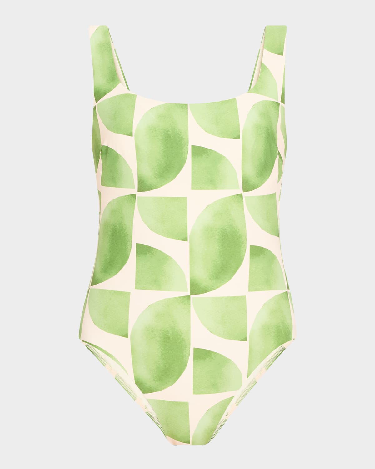 Shop Seafolly Sunray Retro One-piece Swimsuit In Sage