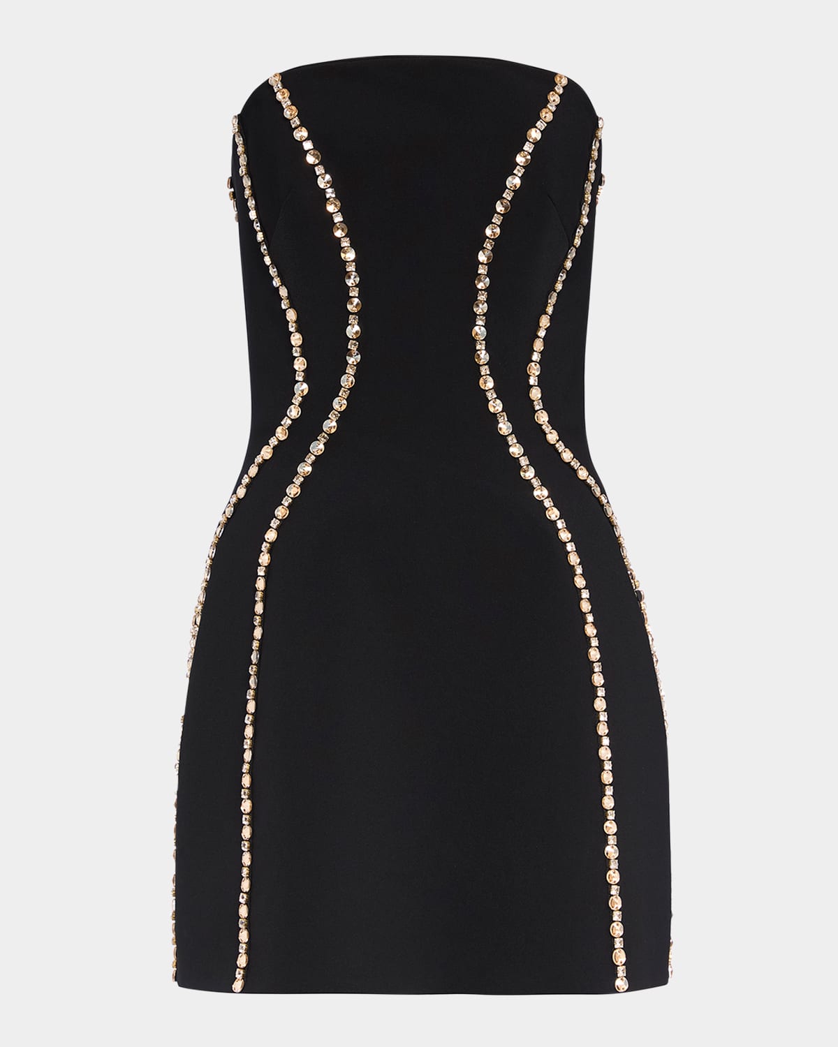 Jenny Packham Lovebug Strapless Crystal-embellished Crepe Mini Dress In Liquorice