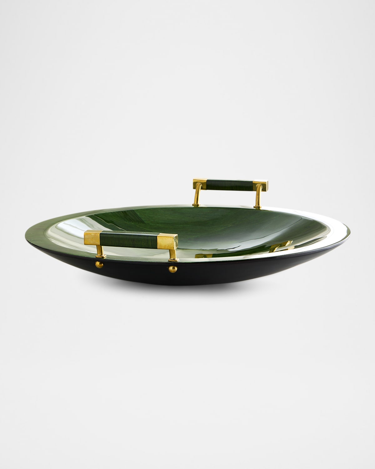 Ladorada Emerald Maize 20" Round Platter With Handles