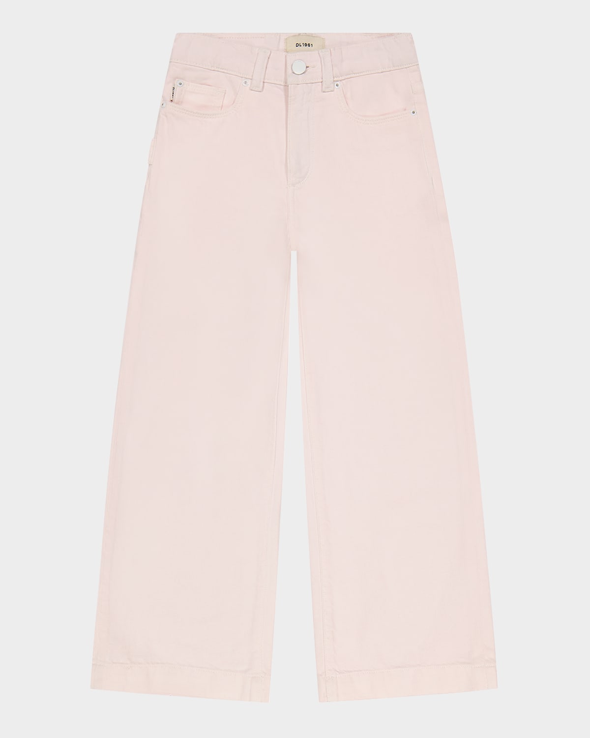 Dl1961 Girl's Lily High-rise Wide-leg Denim Jeans In Primrose Pink