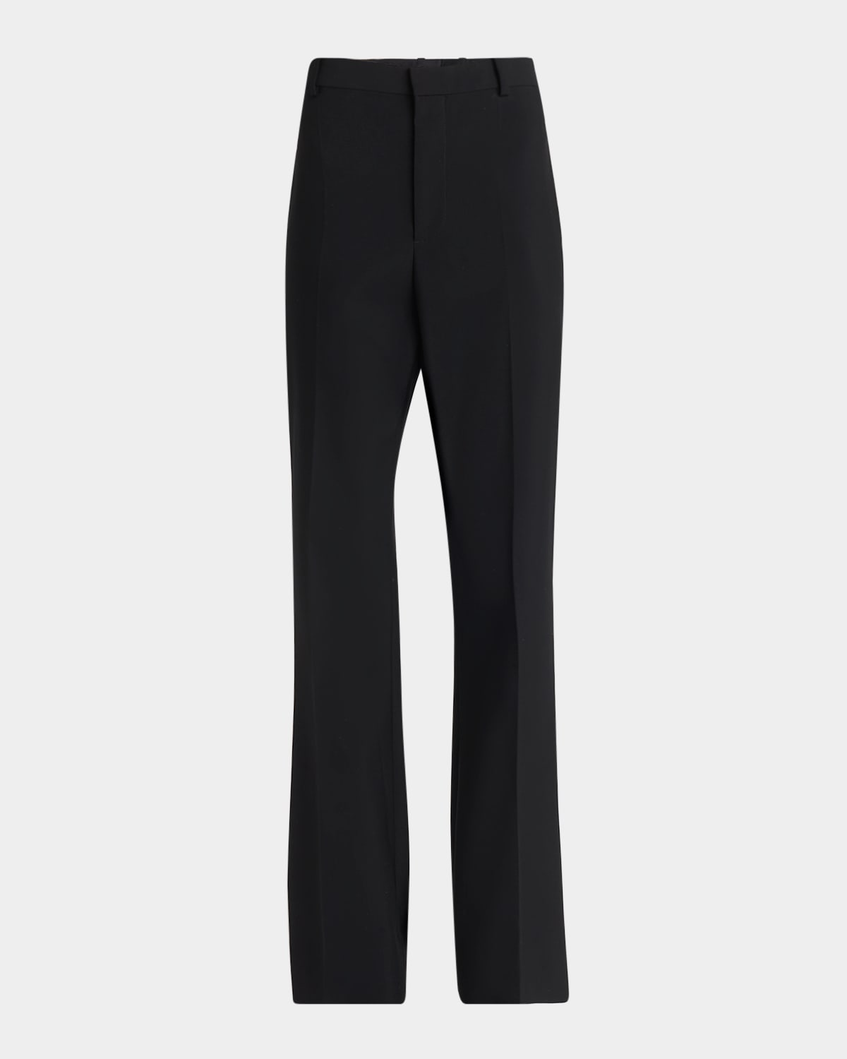 Bottega Veneta High-rise Light Travel Wool Flare Trousers In Black