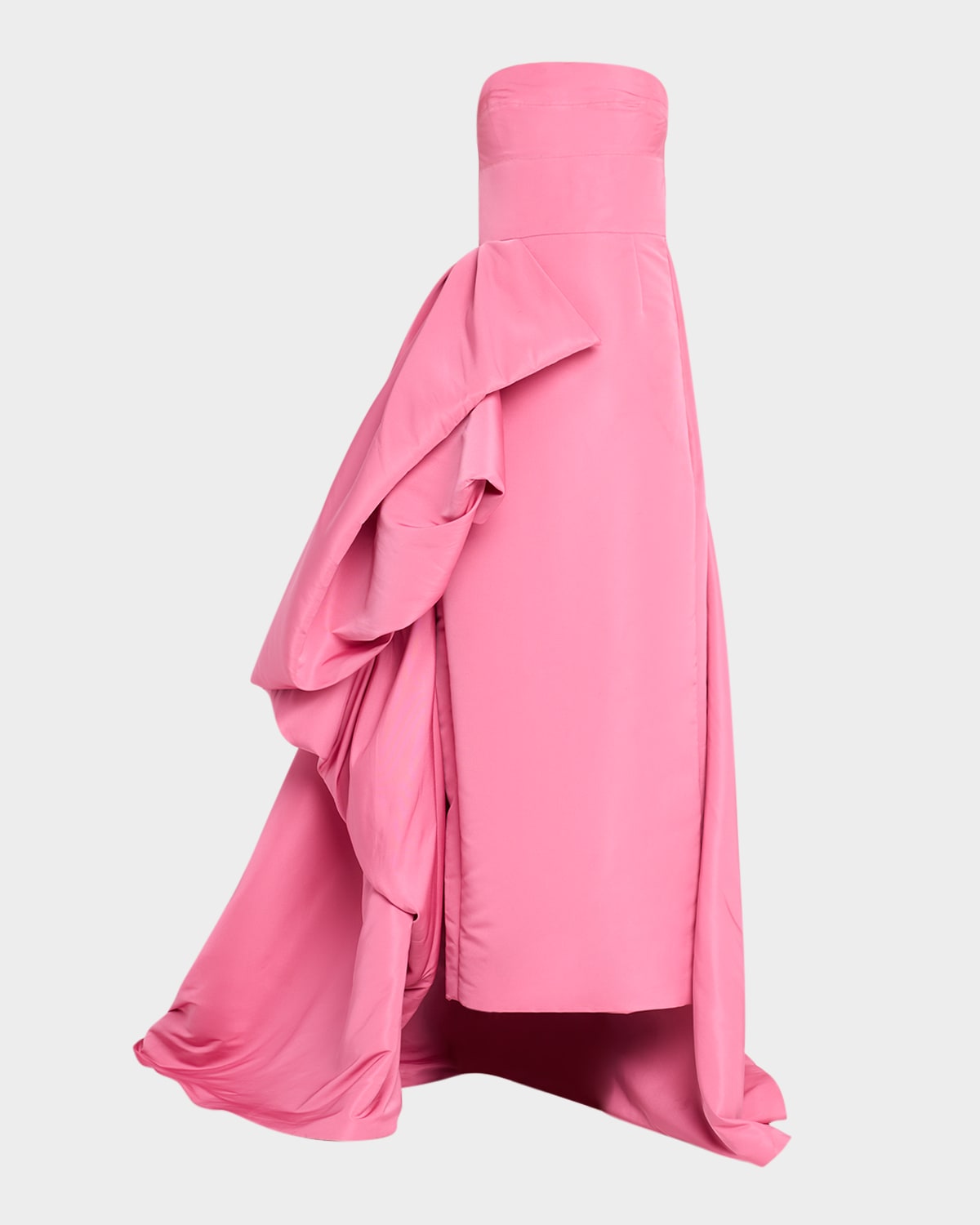Bibhu Mohapatra Strapless Gown W/ Draped Blossom Train In Pink