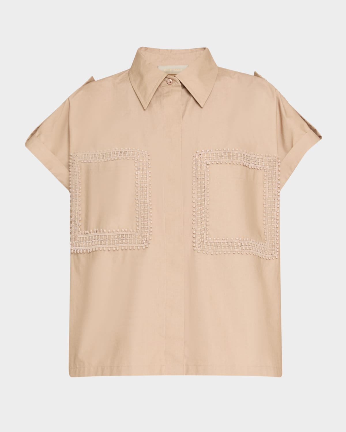 Elie Saab Embroidered Poplin Utility Shirt